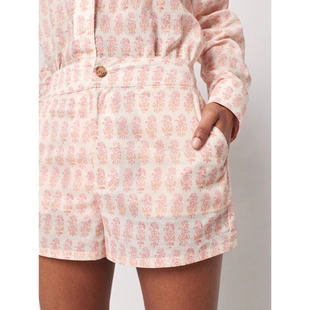Faherty Pink and Cream Patterned Women Shorts